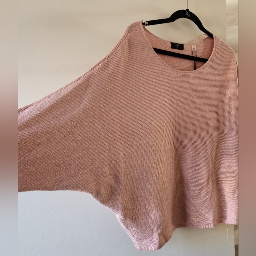 Women's Tahari Blush Webbed Arm Sweater NWT